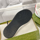 MAC80 Series Off-White/Red Leather and Fabric Men's Interlocking Double G Sneakers| 749896 AAB79 9150