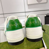 MAC80 Series Interlocking Double G Leather Men's Sneakers (White/Green Colorway) |749896 AAB79 9148
