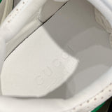 MAC80 Series Interlocking Double G Leather Men's Sneakers (White/Green Colorway) |749896 AAB79 9148