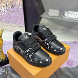 Men's Trainer Sneakers Black & White Monogram Print Colorblock Edition |1AHTO3