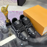 Men's Trainer Sneakers Black & White Monogram Print Colorblock Edition |1AHTO3
