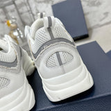 B22 Men's White/Silver Technical Mesh and Smooth Cowhide Low-Top Sneakers |3SN231YJG_H000