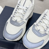 B22 Men's White/Silver Technical Mesh and Smooth Cowhide Low-Top Sneakers |3SN231YJG_H000