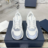 B22 Men's White/Silver Technical Mesh and Smooth Cowhide Low-Top Sneakers |3SN231YJG_H000