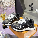 Men's Run Away Maxi Sneakers in Black & White Smooth Calfskin |1AHSS0