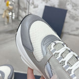 B22 Men's White/Silver Technical Mesh and Smooth Cowhide Low-Top Sneakers |3SN231YJG_H000