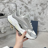 B22 Men's White/Silver Technical Mesh and Smooth Cowhide Low-Top Sneakers |3SN231YJG_H000