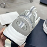 B22 Men's White/Silver Technical Mesh and Smooth Cowhide Low-Top Sneakers |3SN231YJG_H000