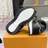 Men's Run Away Maxi Sneakers in Black & White Smooth Calfskin |1AHSS0