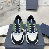 Men's B22 Series Sneakers White Technical Mesh Base with Forest Green Leather Panels |3SN231YKC_H565