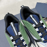 Men's B22 Series Sneakers White Technical Mesh Base with Forest Green Leather Panels |3SN231YKC_H565