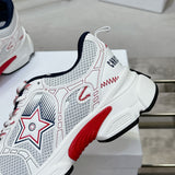 Women's Chrono Sneakers White Technical Fabric and Mesh| KCK414TRM_S10W