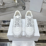 Women's Chrono Sneakers Mesh Fabric and White Leather-Effect Panels| KCK414TRM_S10W