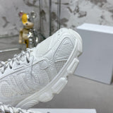 Women's Chrono Sneakers Mesh Fabric and White Leather-Effect Panels| KCK414TRM_S10W