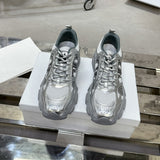 Women's Chrono Sneakers Silver Mesh and Laminated Leather| KCK414TRL_S59K