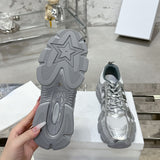 Women's Chrono Sneakers Silver Mesh and Laminated Leather| KCK414TRL_S59K