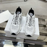 Women's Chrono Sneakers Mesh Upper with White and Black Leather-Effect Panels| KCK414TRM_S19W