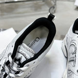 Women's Chrono Sneakers Mesh Upper with White and Black Leather-Effect Panels| KCK414TRM_S19W