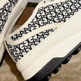Tennis 1977 Women's GG Black Canvas Chunky-Sole Sneakers| 746766 FAC1Y 8445