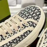 Tennis 1977 Women's GG Black Canvas Chunky-Sole Sneakers| 746766 FAC1Y 8445