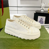 Women's Tennis 1977 Series GG White Canvas Chunky-Sole Sneakers |746767 20Q20 9044