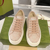 Women's Pink Canvas Platform Sneakers 746766 FABZZ 5641