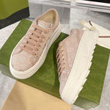Women's Pink Canvas Platform Sneakers 746766 FABZZ 5641