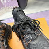 Women's Archlight Sneaker in Black Calfskin and Technical Fabric |1A43LH