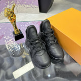 Women's Archlight Sneakers in Black Leather and Technical Fabric|1A43LK