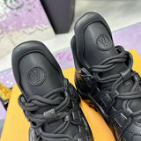 Women's Archlight Sneakers in Black Leather and Technical Fabric|1A43LK