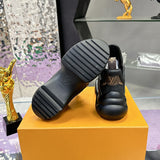 Women's Archlight Sneakers in Black Leather and Technical Fabric|1A43LK