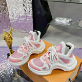 Women's Archlight Sneakers in White/Pink Calfskin and Technical Fabric |1ABP72