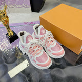 Women's Archlight Sneakers in White/Pink Calfskin and Technical Fabric |1ABP72