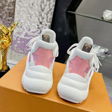 Women's Archlight Sneakers in White/Pink Calfskin and Technical Fabric |1ABP72