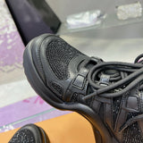 Women's Archlight Sneakers Black Monogram Rhinestone Edition| 1AICTP