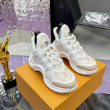 Archlight Sneakers in Dune Beige Lacquered Monogram Canvas with Smooth Leather Trim |1AHOT5