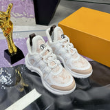 Archlight Sneakers in Dune Beige Lacquered Monogram Canvas with Smooth Leather Trim |1AHOT5