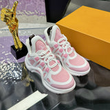 Women's Archlight Sneakers in White and Pink Calfskin with Technical Fabric Panels |1ABP72