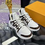 Women's Archlight Sneakers White/Brown Calfskin and High-Tech Mesh |1A43L1