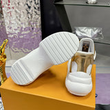 Women's Archlight Sneakers in White Technical Fabric and Gold Patent Leather| 1A52J2