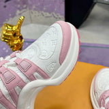 Women's Archlight Sneakers, Pink-White Monogram Embossed| 1A4X75