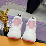 Women's Archlight Sneakers, Pink-White Monogram Embossed| 1A4X75
