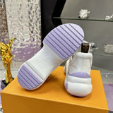 Women's Archlight Sneakers in Latte Purple/Marshmallow Pink Calfskin and Mesh| 1AGWP4