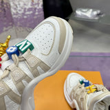 Women's Archlight Sneakers in Beige and White Soft Calfskin and Breathable Mesh |1AHOKP