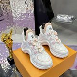 Women's Archlight Sneakers in White and Pink Calfskin |1ABP72