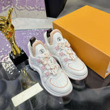 Women's Archlight Sneakers in White and Pink Calfskin |1ABP72