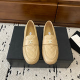Women's (Beige Lambskin) Diamond-Quilted Loafers / Moccasins| G36646 X01000 26C