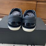 Women's Spring/Summer New Arrival: Black Alligator-Grain Calfskin and Patent Leather Paneled “Dexun” Sneakers |G47074 B23749 U8327