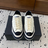 Women's Black and White Alligator-Grain Leather and Patent Leather Trainers |G46872 B18224 NZV95