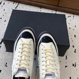 Women's Black and White Alligator-Grain Leather and Patent Leather Trainers |G46872 B18224 NZV95